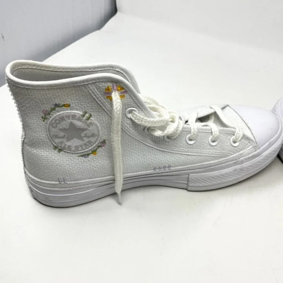 Converse Chuck Taylor All Star Lift Embroidery Hightop Platform Sneakers Sz 10.5 - Picture 12 of 16